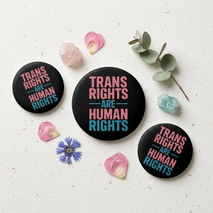 Trans Right Are Human Rights Transgender Pride 3 Inch Round Button