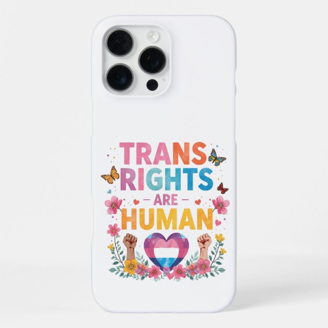 Trans Rights Are Human Rights Design iPhone Case (Back)