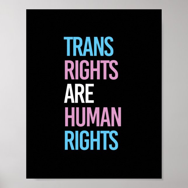 Trans rights are human rights - trans colours poster (Front)