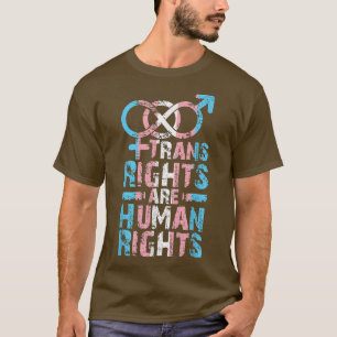 Trans Rights Are Human Rights Trans Pride Blue Pin T-Shirt