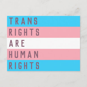 Trans Rights Are Human Rights Transgender Flag Postcard