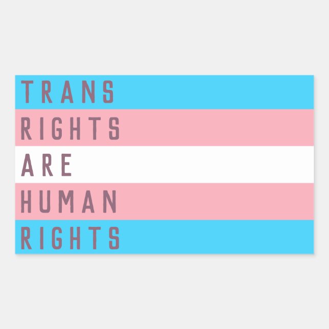Trans Rights Are Human Rights Transgender Flag Sticker (Front)