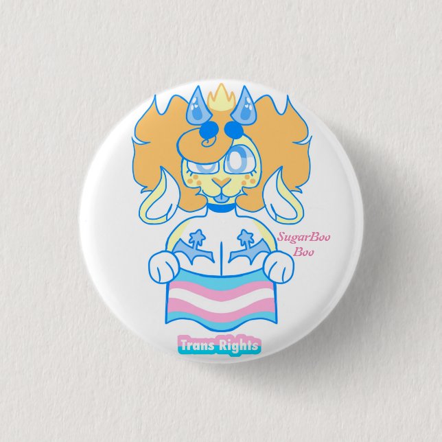 Trans Rights Badge 1 Inch Round Button (Front)