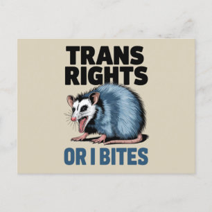 Trans Rights Or I Bites Gay Funny Lgbtq Pride Postcard