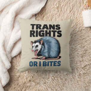 Trans Rights Or I Bites Gay Funny Lgbtq Pride  Throw Pillow