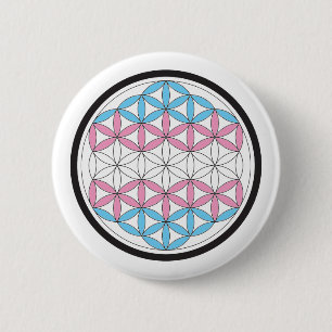 trans sacred geometry 2 inch round button
