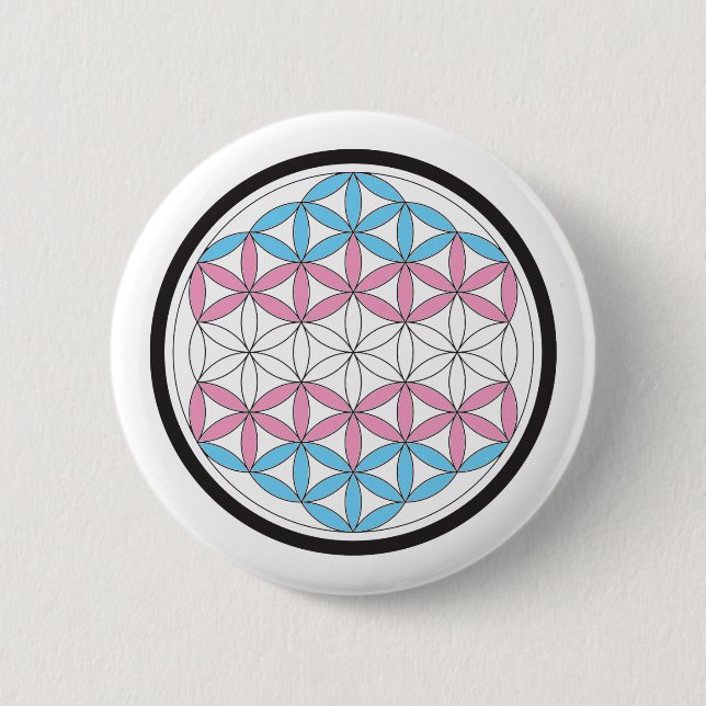 trans sacred geometry 2 inch round button (Front)