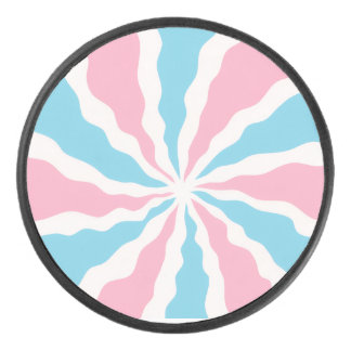 trans spiral design hockey puck