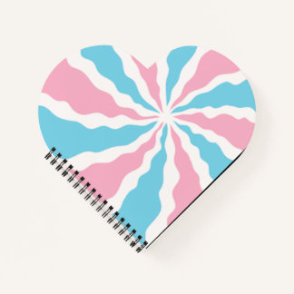 Trans swirl heart notebook