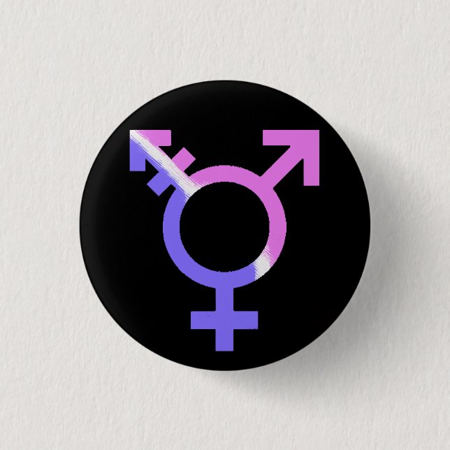 Trans Symbol 1 Inch Round Button (Front)