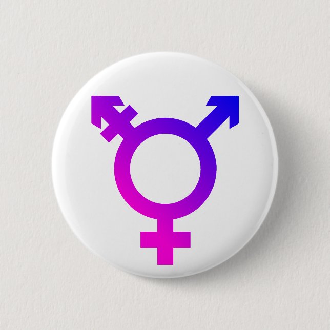 Trans* Symbol pink/blue 2 Inch Round Button (Front)