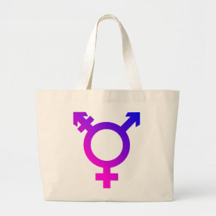 Trans* Symbol pink/blue Large Tote Bag