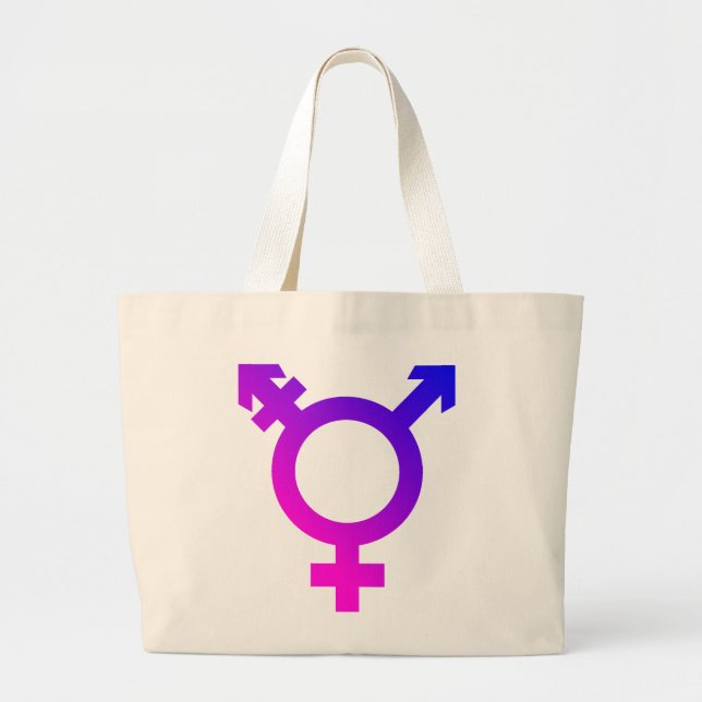 Trans* Symbol pink/blue Large Tote Bag (Front)