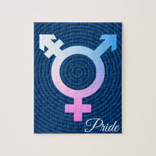 Trans* symbol pink/blue/white Puzzle