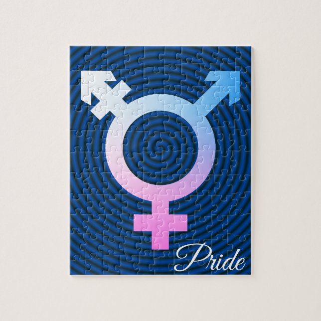 Trans* symbol pink/blue/white Puzzle (Vertical)
