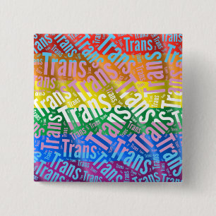 TRANS WORD PATTERN FLAG 2 INCH SQUARE BUTTON