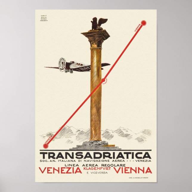 Transadriatica Italie Poster vintage 1925 (Devant)