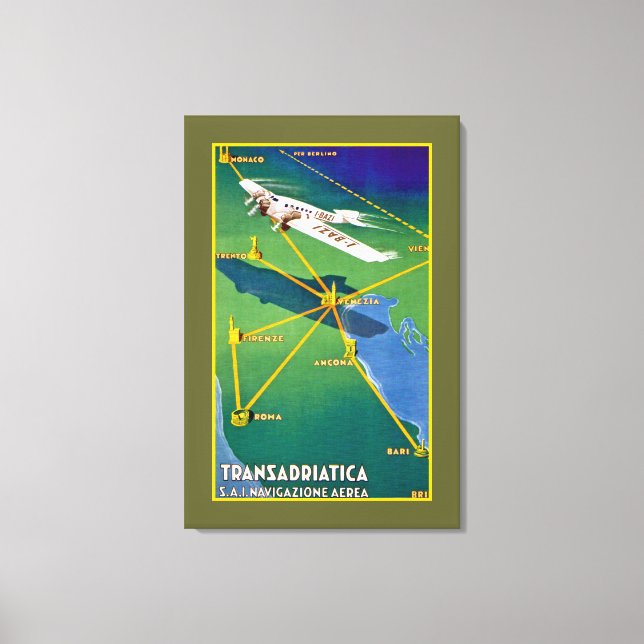 Transadriatica Navigazione Aerea Canvas Print (Front)