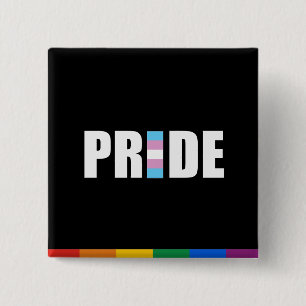 TRANSEXUAL PRIDE WORD FLAG 2 INCH SQUARE BUTTON