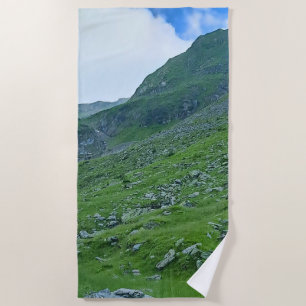 Transfagarasan Alpine Slope – Romania Photography Beach Towel