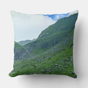 Transfagarasan Alpine Slope – Romania Photography Throw Pillow