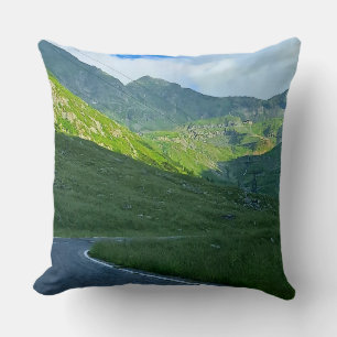 Transfagarasan Alpine View – Romania Mountain Art Throw Pillow