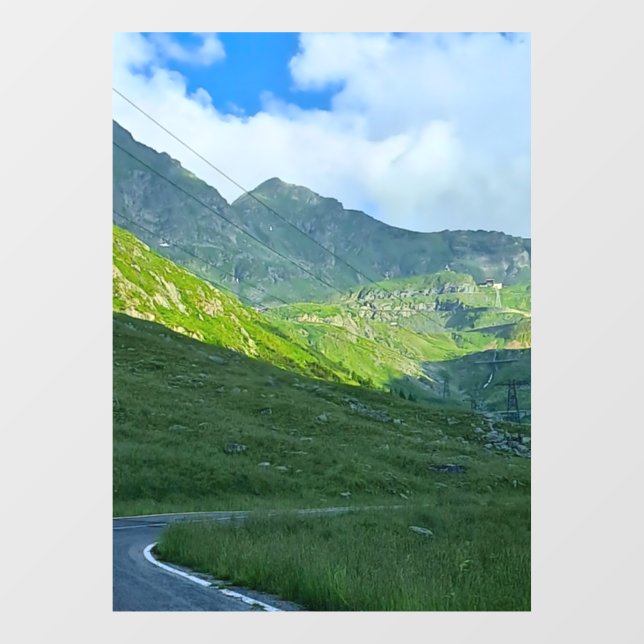 Transfagarasan Alpine View – Romania Mountain Art Window Cling (Sheet)