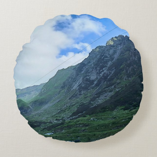 Transfagarasan Mountain Road - Romania Round Pillow (Front)