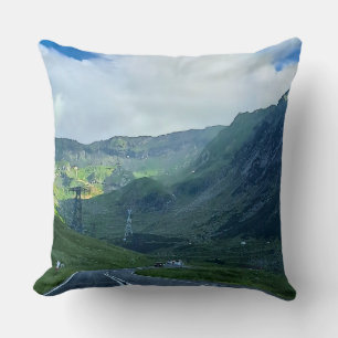Transfagarasan Road – Carpathian Mountain Print Throw Pillow