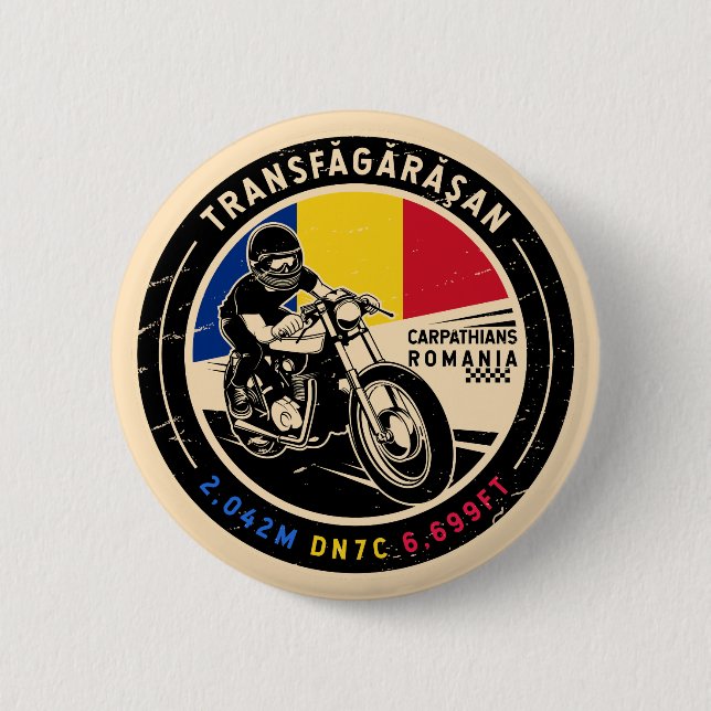 Transfagarasan | Romania | Motorcycle 2 Inch Round Button (Front)