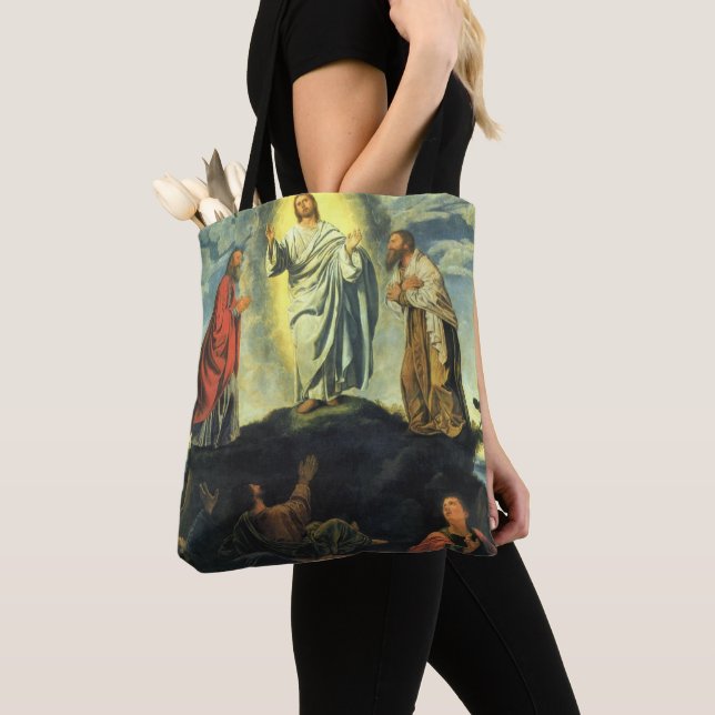 Transfiguration by Giovanni Girolamo Savoldo Tote Bag (Close Up)