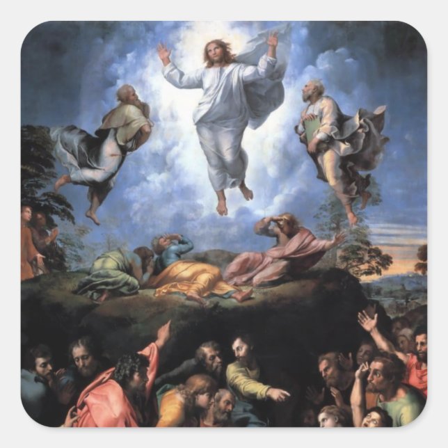 TRANSFIGURATION OF JESUS SQUARE STICKER (Front)
