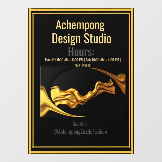 Transform Your Entrance with the Achempong Gold Wa Window Cling (Sheet)
