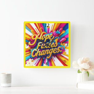 "Transform Your Life" Square Wall Clock