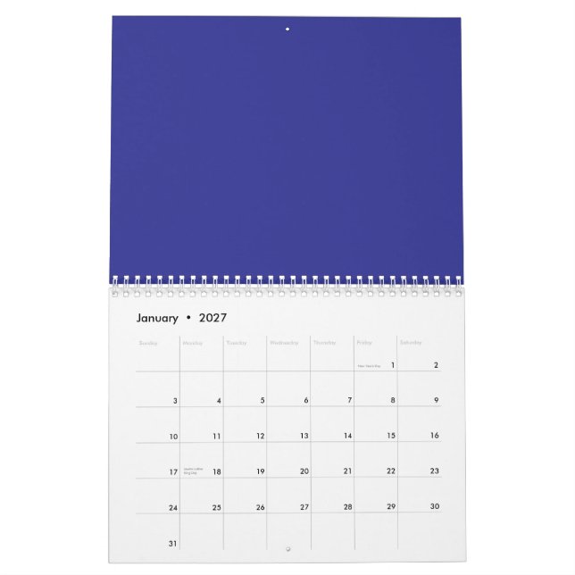 Transform Your Space with a Stunning Blue Wall Calendar (Jan 2027)