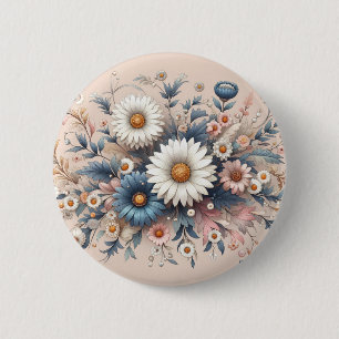 Transform Your Space with Elegant Daisy Floral 2 Inch Round Button