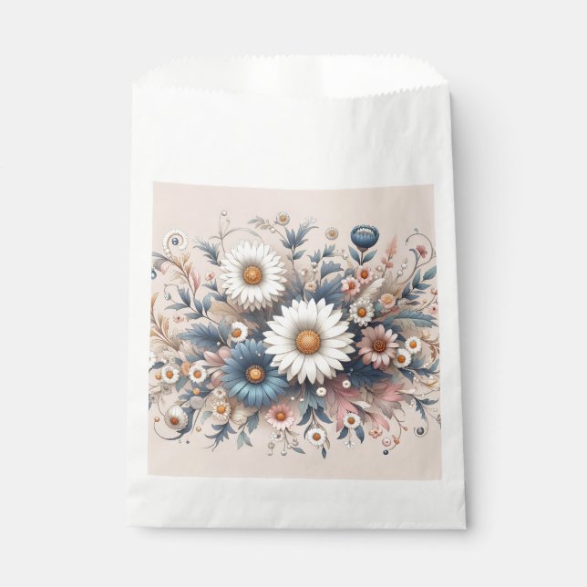 Transform Your Space with Elegant Daisy Floral Favour Bag (Front)