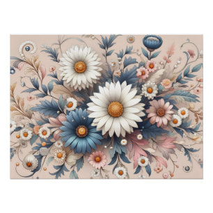 Transform Your Space with Elegant Daisy Floral Poster