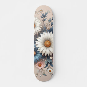Transform Your Space with Elegant Daisy Floral Skateboard