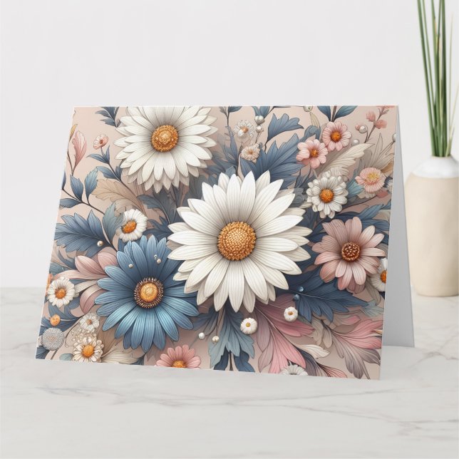 Transform Your Space with Elegant Daisy Floral Thank You Card (Front)