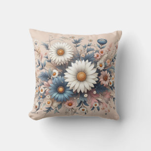 Transform Your Space with Elegant Daisy Floral Throw Pillow
