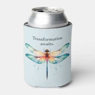 Transformation Awaits - Colourful Dragonfly Can Cooler