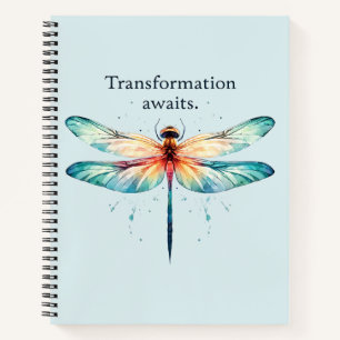 Transformation Awaits - Colourful Dragonfly Notebook