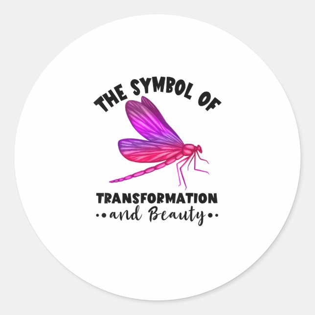 Transformation Beauty Nature Insect Dragonflies Dr Classic Round Sticker (Front)