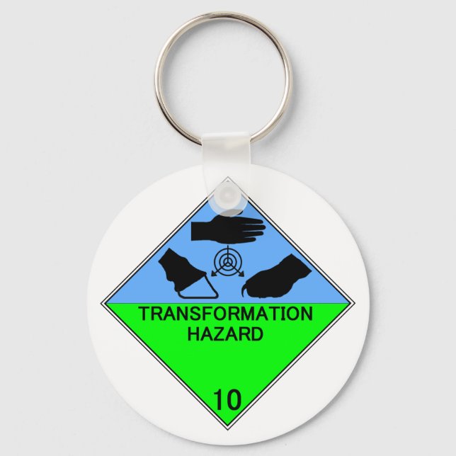 Transformation Hazard Keychain (Front)