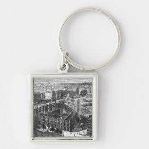 Transformation of Paris: Building in 1861 Keychain