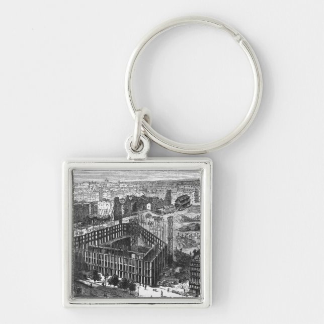 Transformation of Paris: Building in 1861 Keychain (Front)