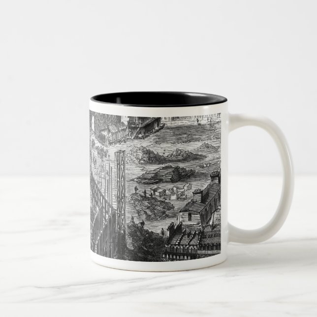 Transformation of Paris: Building in 1861 Two-Tone Coffee Mug (Right)