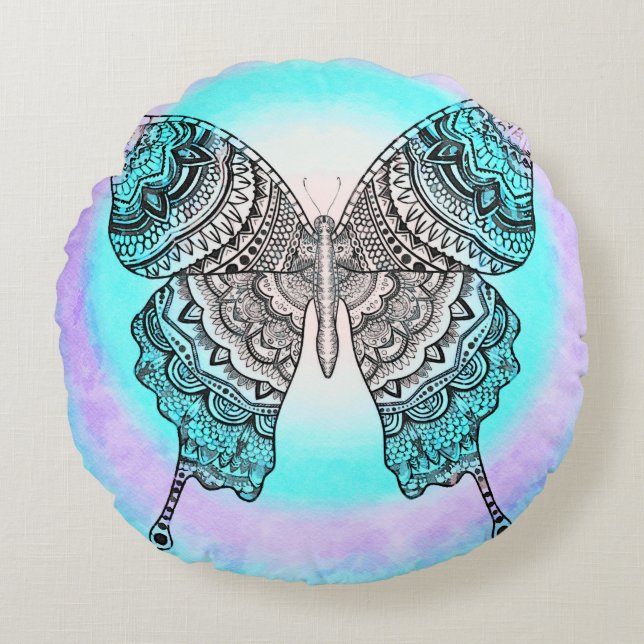 Transformation Zen Butterfly Meditation Pillow (Front)