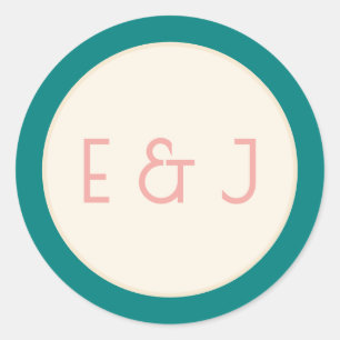 Transformative Teal Modern  Contemporary Wedding Classic Round Sticker